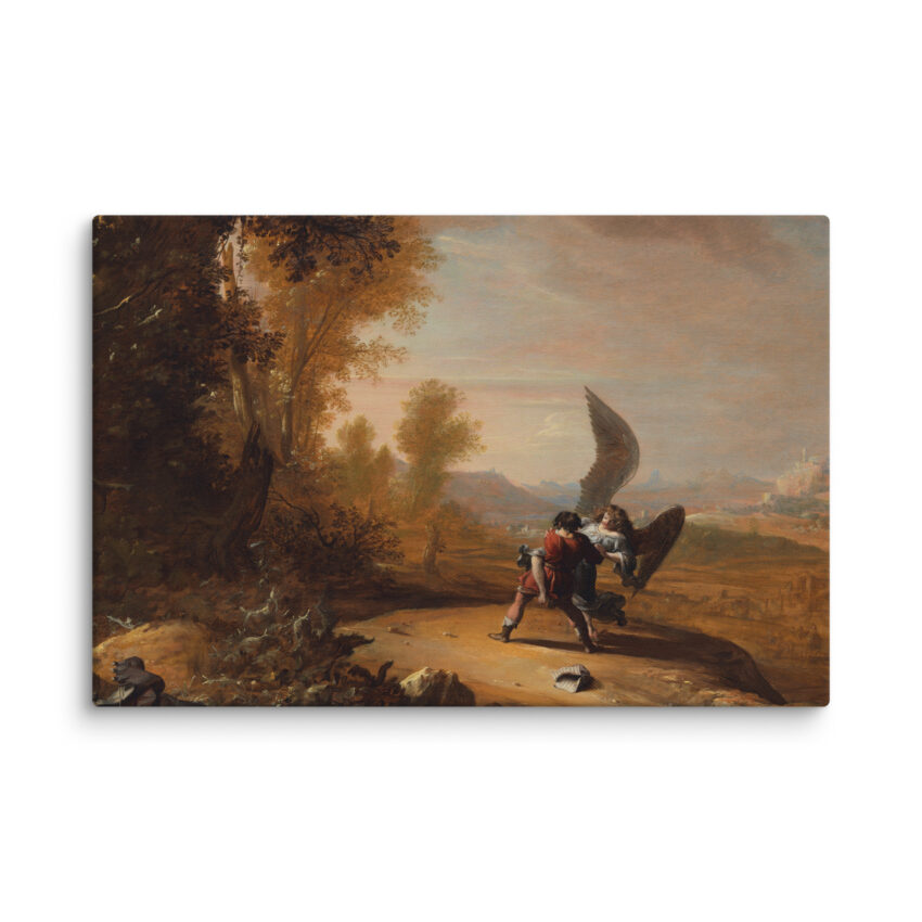 Painting of Jacob and angel fighting