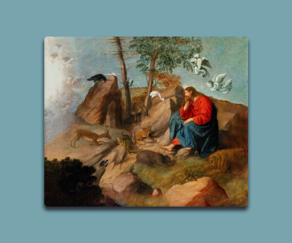 Painting of Jesus Christ in the wilderness fasting